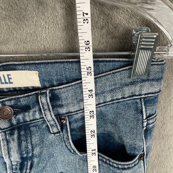 Melville Jeans Women’s 24 Light Wash Distressed Button Fly Cotton Y2K Straight - Picture 5 of 7